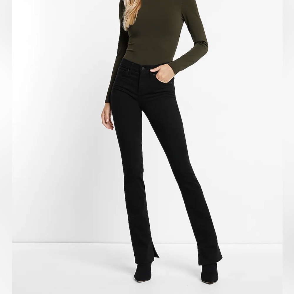 Express Mid Rise Black Skyscraper Jeans Women’s Size 12S NEW